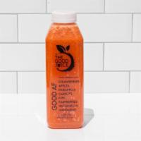 Good Af · Fresh organic pressed juice containing pineapple, apples, oranges, strawberries, carrots, wa...