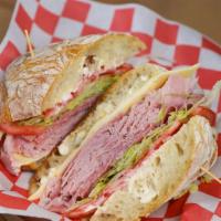 The Frankie (Small) · ham, salami, white American cheese, lettuce, tomato, mayo, spicy mustard, salt, pepper, extr...