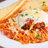Chicken Parmigiana · 1630 calories. Breaded chicken breast baked with marinara sauce, topped with baked mozzarell...