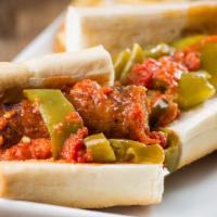 Italian Sausage Sandwich · Mild sausage link, French bread, marinara sauce, or au jus.