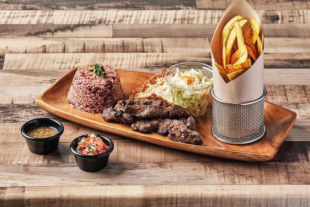 Carne Asada / Grilled Sirloin Steak · Grilled Sirloin Steak, Nicaraguan style comes with 2 sides