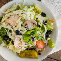 Rosa'S Special Salad (Serves 2-3) · Lettuce, tomatoes, onions, olives, pepperoncini and mushroom.