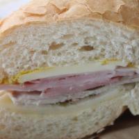 Bw Cuban Sandwich · Mojo-marinated slow-roasted pork loin, black forest ham, Swiss cheese, and thin sliced pickl...