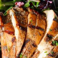 Grilled Chicken Breast · Sliced balsamic and olive oil-marinated chicken breast. Served sliced in half- or full-size ...