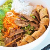 Pork Tenderloin & Egg Roll Salad Bowl (Bun Thit Nuong Cha Gio) · 