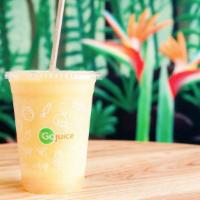 Colada Tropical · Pineapple, banana, passion fruit, coconut water.
