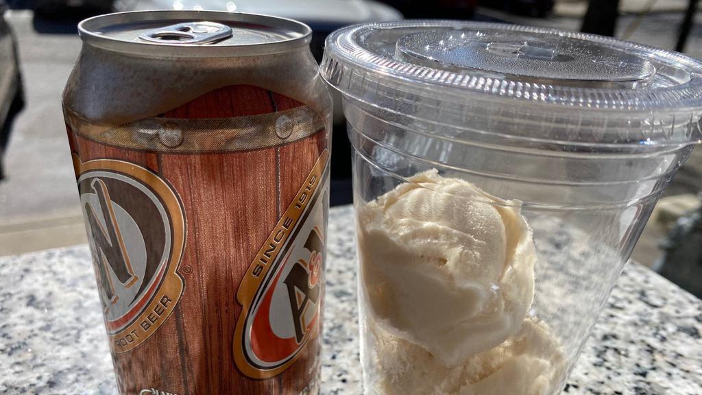 Root Beer Float · Our creamy vanilla ice cream (no substitutions on ice cream) and a root beer.