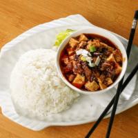 Mapo Tofu · Spicy. Own spicy sauce, with the szechuan peppercorns, makes it perfect. Hot and spicy. Come...