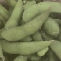 Edamame · Steamed japanese soybeans.