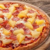 Pineapple Pie · Juicy pineapple, Virginia ham, mozzarella cheese and tomato sauce. The classic Hawaiian pie!