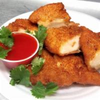Fried Chicken Tenders (2 Pc) 炸鸡条 · 2 pieces of deep fried chicken tender.