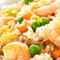 Shrimp Fried Rice · Stir fried rice with shellfish.