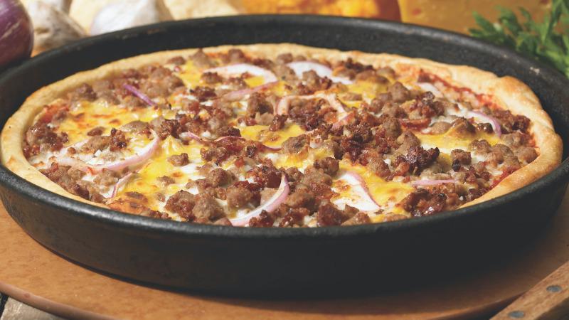 Bacon Cheeseburger · Ground beef, bacon, red onions, American and Cheddar cheese.