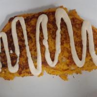 Cachapa · Sweet corn patty with white cheese.