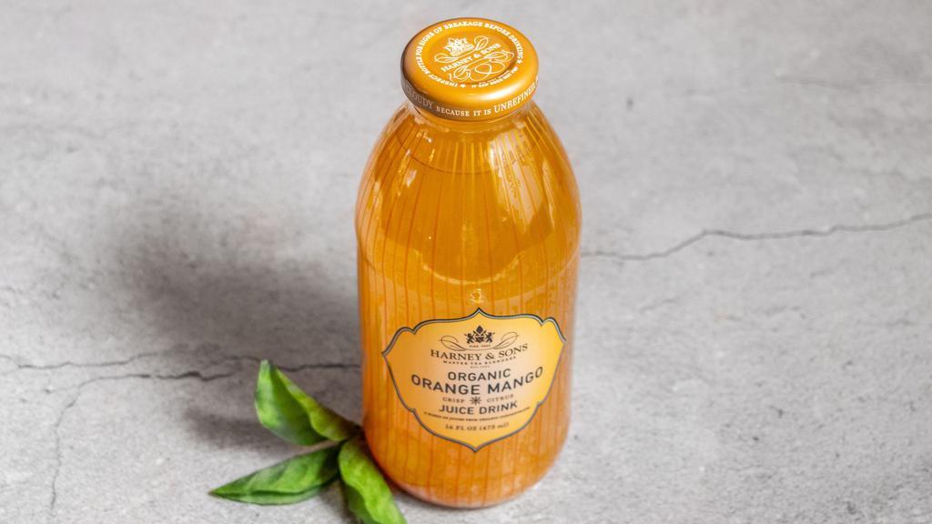 Harney & Sons Bottled Drinks · Mango  flavor contains 44g suger, zero fat, and 160 calories per bottle.
Blackberry & Tea flavor contains 10g suger, zero fat, and 40 calories.