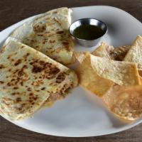 Quesadilla  · Flour tortilla grilled with cheese, salsa