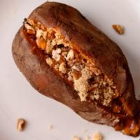 Baked Sweet Potato · Served w/ butter, brown sugar & pecans.