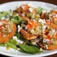 Fried Green Tomatoes · Goat cheese and pepper jam.