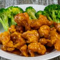 General Tso'S Shrimp · Hot and spicy. Crispy jumbo shrimps in delicious general Tso's sauce with steamed broccoli.