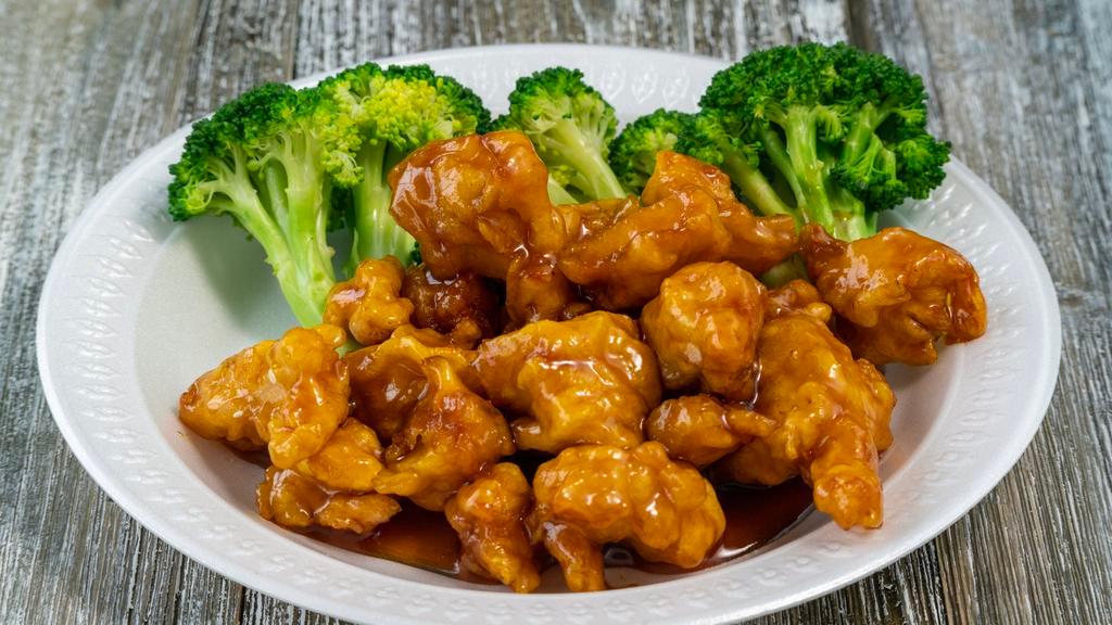General Tso'S Shrimp · Hot and spicy. Crispy jumbo shrimps in delicious general Tso's sauce with steamed broccoli.