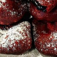 Red Velvet Fried Oreos · 5 - Deep fried red velvet oreos sprinkled with powdered sugar