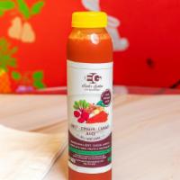 Cold-Pressed Carrot Beet Ginger Juice 12 Oz · Organic carrots, beet and ginger. No sugar and water added