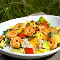 Hawaiian Shrimp Bowl · Fresh shrimp, squash, zucchini, peppers, and pineapple, sautéed in a ginger-soy glaze. Serve...