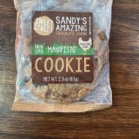 Chocolate Chunk Cookie · Sandy's Chocolate Chunk Cookie.  NON GMO, Cage-Free Eggs, Sustainable Chocolates 2.8oz