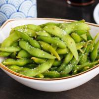 Edamame · Steamed green soy bean.