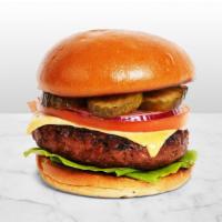 Cheeseburger · Beef patty, american cheese, lettuce, tomato, pickles, aioli.