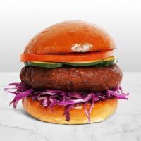 Burger · Beef patty, lettuce, tomato, pickles, aioli.