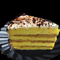 Tiramisu Layer Cake · Our take on this coffee-flavored Italian dessert. Made with our fluffy yellow cake layers fi...