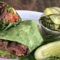 Vegetable Wrap · Mix of fresh cut and grilled vegetables, lettuce, tomato, green peppers, onions, mushroom an...