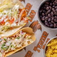 2 Taco Combo · Any 2 Tacos with rice and beans or chips and salsa or chips and queso. All taco descriptions...