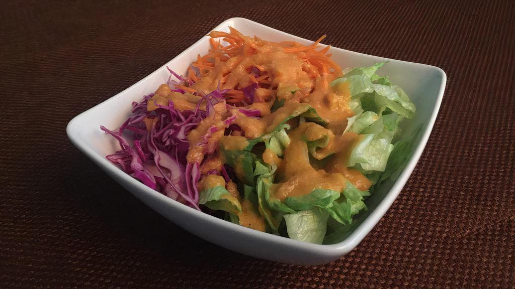 Ginger Miso Salad · Lettuce, cabbage, carrot, ginger dressing.