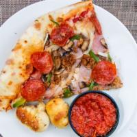 Johnny'S Italian Special · A johnny Brusco's favorite. Pepperoni, sausage, mushrooms, onions and green peppers with sea...