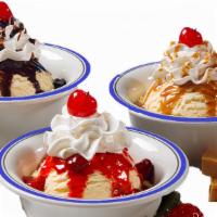 Create Your Own Sundae · Comes with one topping of your choice plus whipped cream and a cherry.