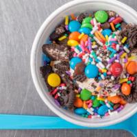 Kids Crunch · Vanilla custard with oreos, rainbow sprinkles, and m&m’s on top.