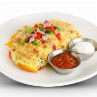 Santa Fe Omelette · Western omelette with jalapenos. Served with salsa. Served with Pancakes or Toast.