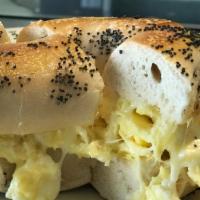 Breakfast Sandwich On Bagel Or Croissant · Scrambled fresh eggs with cheese, on your choice of bagel, or croissant