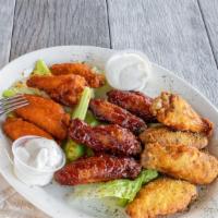 Wings · Breaded chicken wings deep fried, 8 pieces