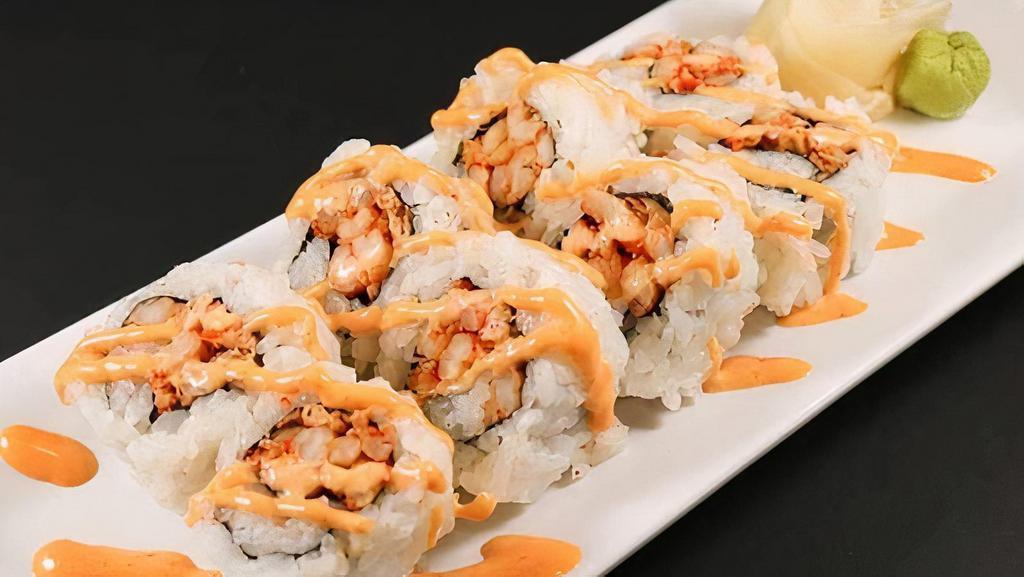 Spicy Crawfish Roll · Cajun-seasoned crawfish inside, topped with spicy mayo.
