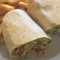 Julian'S Famous Cobb Wrap · Grilled chicken, bacon, avocado, cheese, lettuce, tomato, and cilantro dressing.