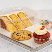 Quarantine Treat  Box With Cakesicle · Treat yourself! This Quarantine Treat Box comes with one cake slice, one cupcake, one cookie...