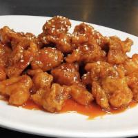 Sesame Chicken · Fried, sweet, tangy sauce with sesame seeds.