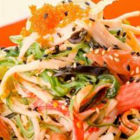 Yummy Salad · Mix of wakame seaweed with dynamite salad , scallions, roasted sesame seeds, masago and spic...