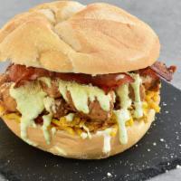 Streat Sandwich · Chopped grilled chicken, applewood smoked bacon, parmesan cheese, homemade StrEAT sauce, gar...