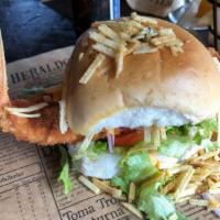 Pan Con Minuta/Fish Sandwich · It’s a fish sandwich that consists of a butterflied filet Snapper fish with the tail still i...