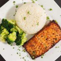 Salmon Fish · Flavorfully marinated with herbs, olive oil, garlic and grilled to perfection served mashed ...
