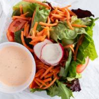 Garden Salad · Mixed greens, radishes, carrot and tomato